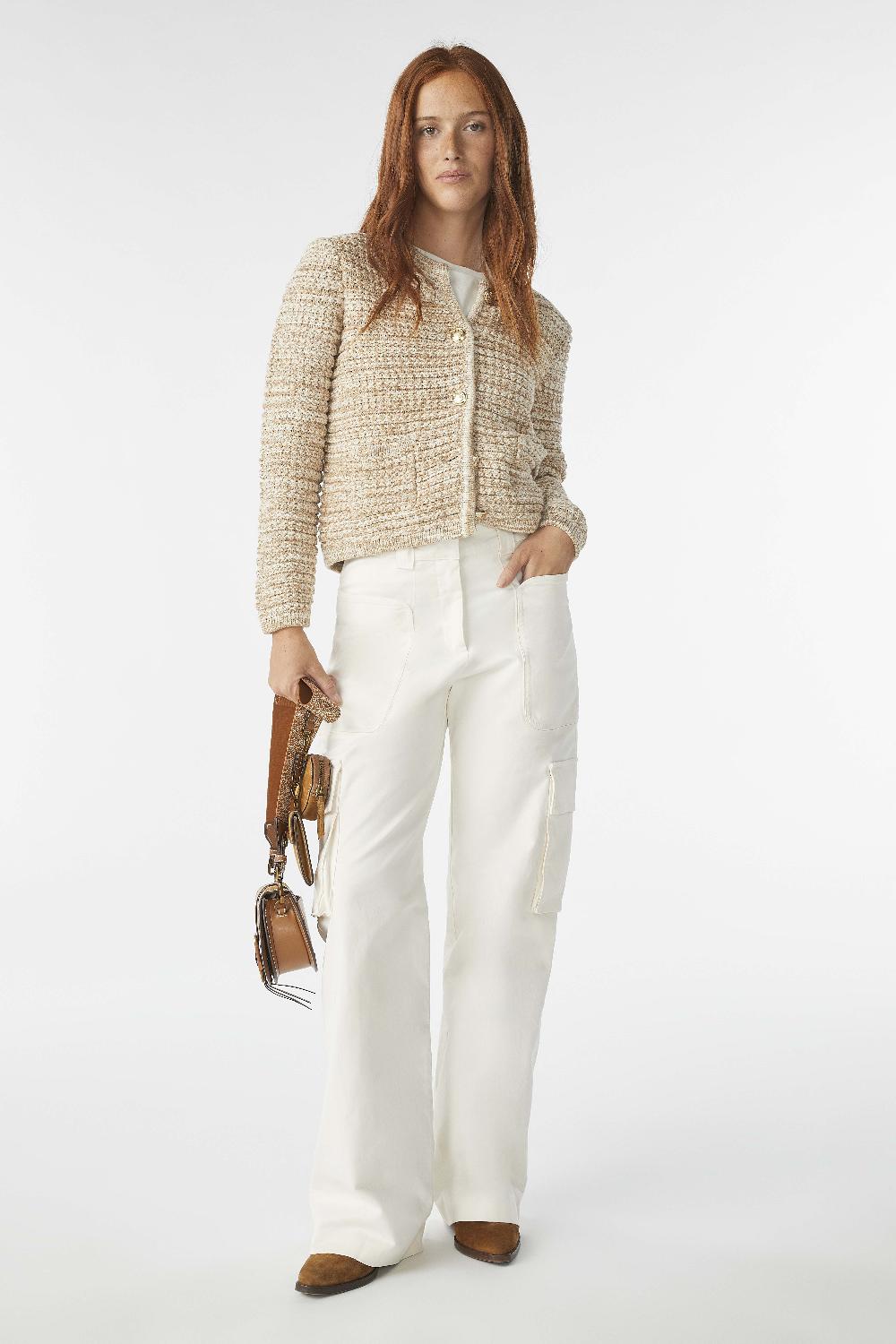 Ba&sh Gilet Manches Longues Guspa Beige