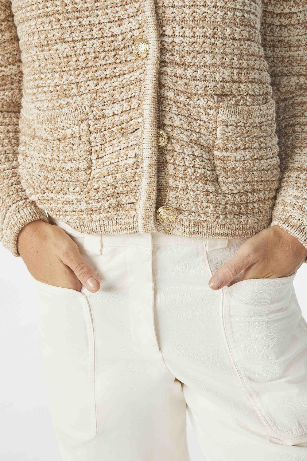Ba&sh Gilet Manches Longues Guspa Beige