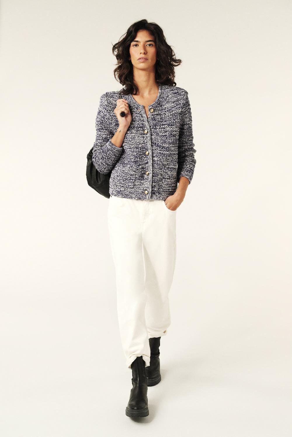 Ba&sh Gilet Manches Longues Guspa Navy