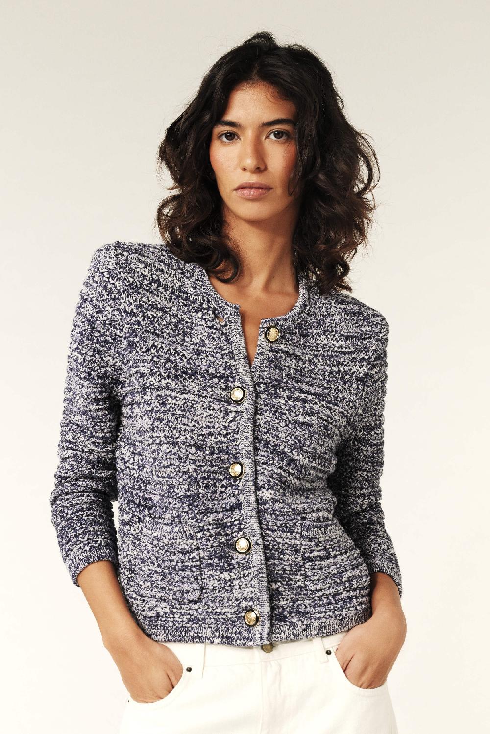 ba&sh Gilet Manches Longues Guspa Navy