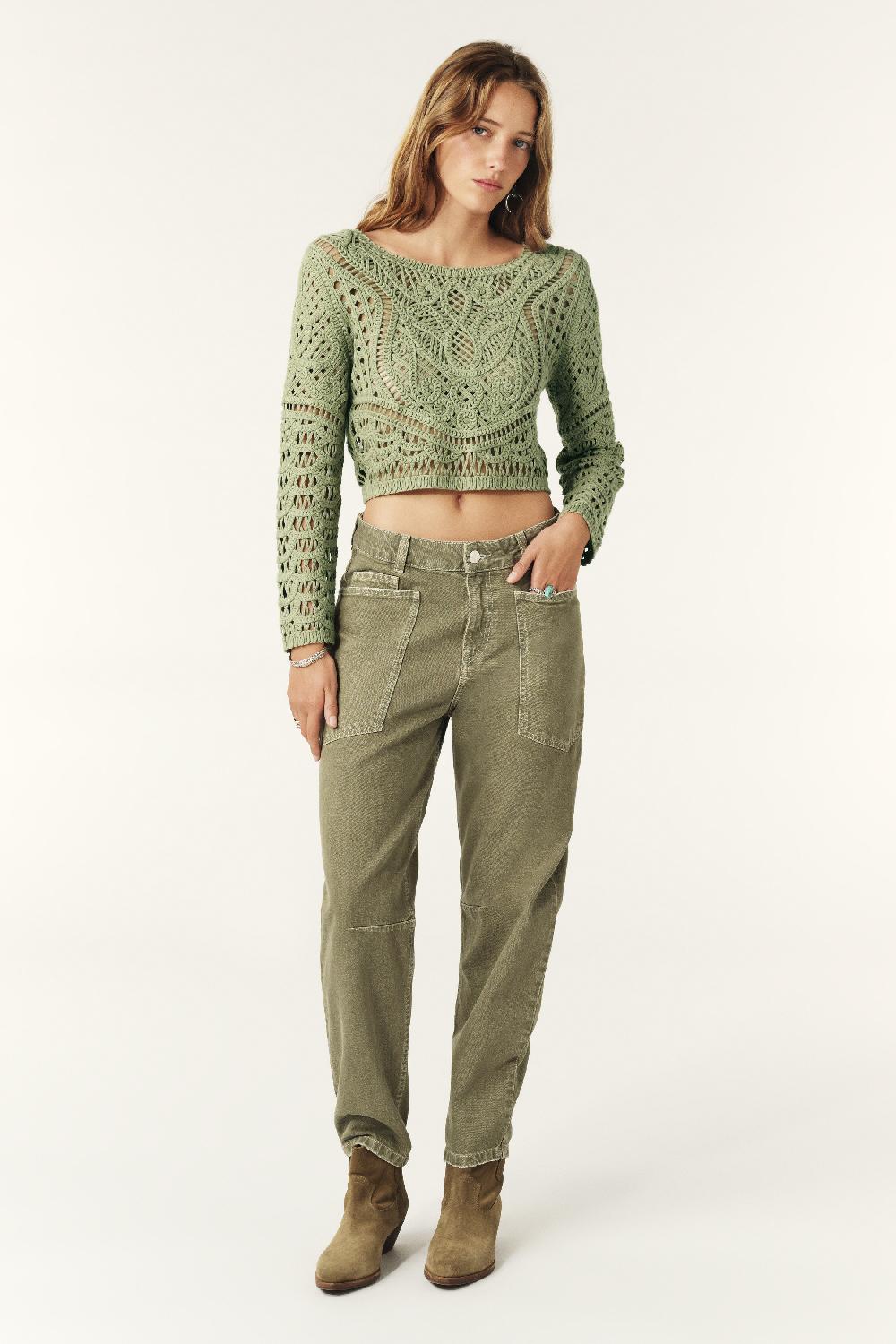 Ba&sh Gilet Manches Longues Marc Kaki