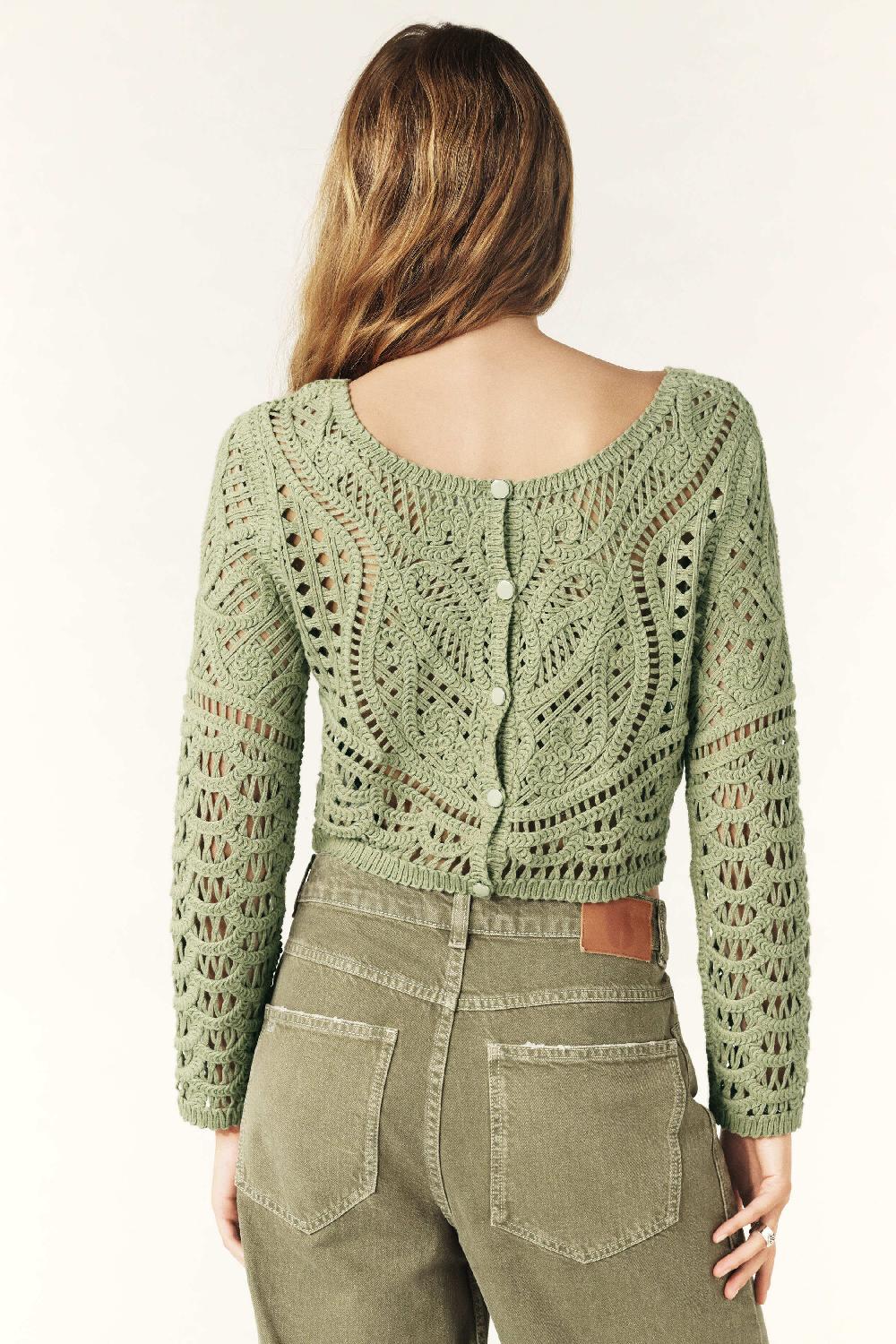 Ba&sh Gilet Manches Longues Marc Kaki