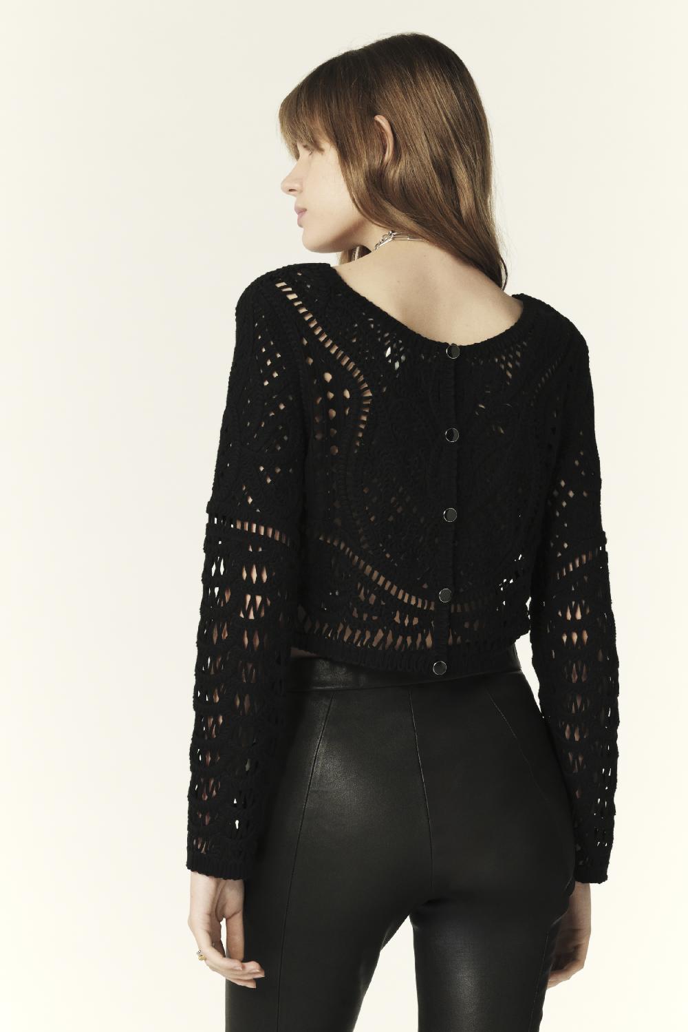 Ba&sh Gilet Manches Longues Marc Noir