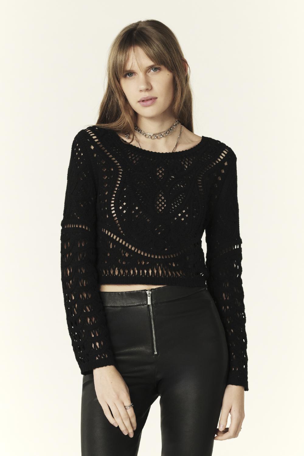 ba&sh Gilet Manches Longues Marc Noir