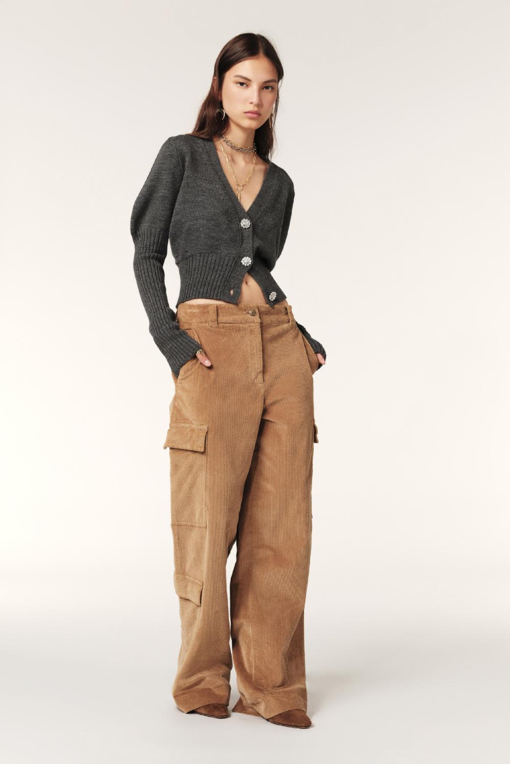 Ba&sh Gilet Moulant Tanda Gris