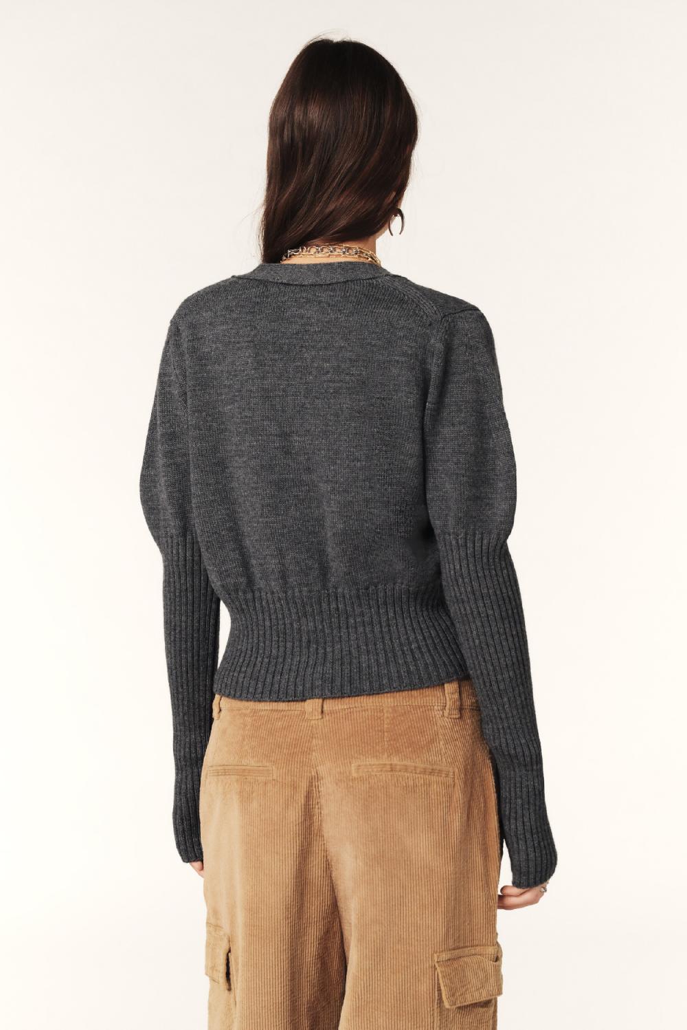 Ba&sh Gilet Moulant Tanda Gris