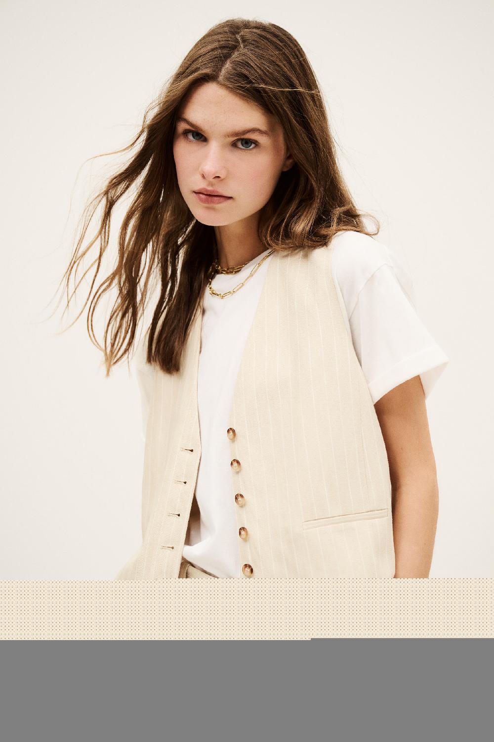 ba&sh Gilet Patsy Beige