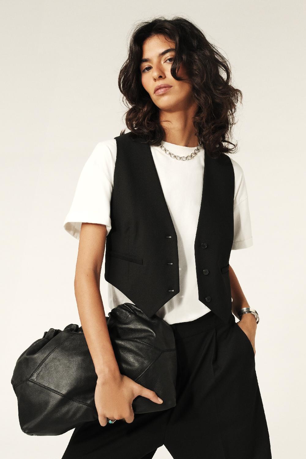 Ba&sh Gilet Sans Manches Jessy Noir