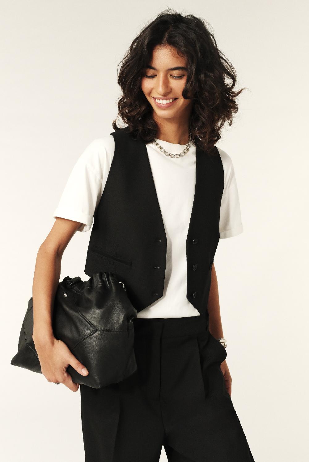 ba&sh Gilet Sans Manches Jessy Noir