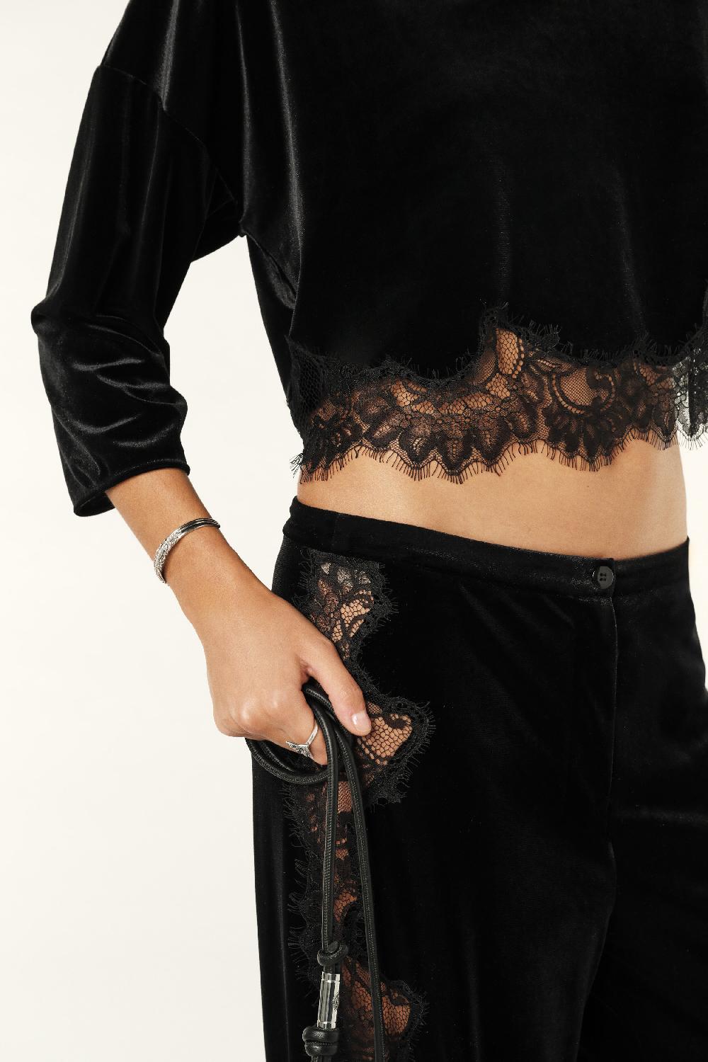 Ba&sh Haut Avec Dentelle Vadim Noir