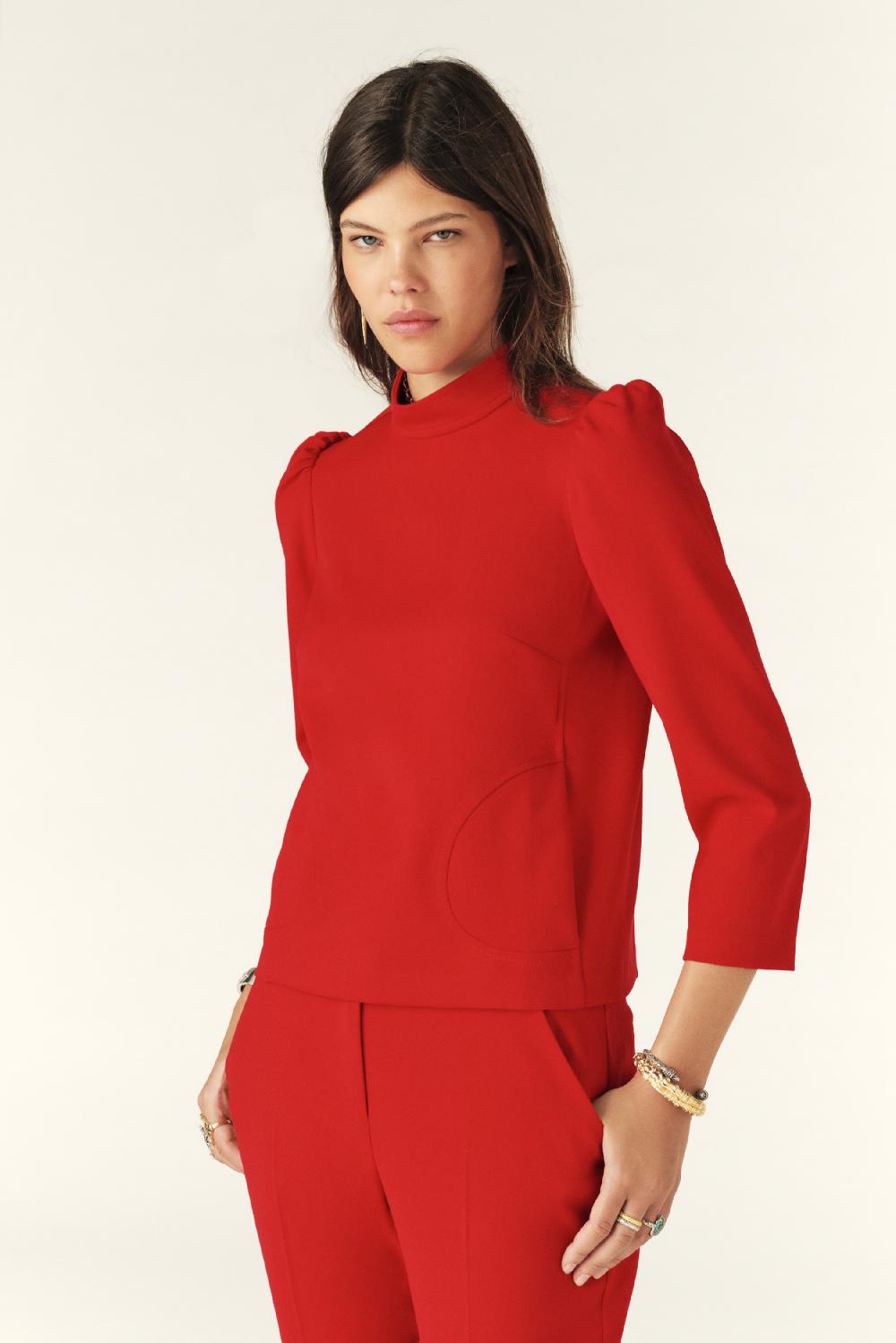 ba&sh Haut Col Montant Coon Rouge