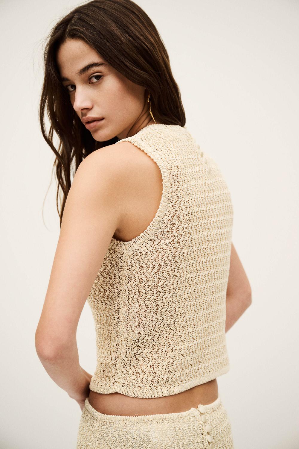 Ba&sh Haut FaçOn Dentelle Pira Jaune