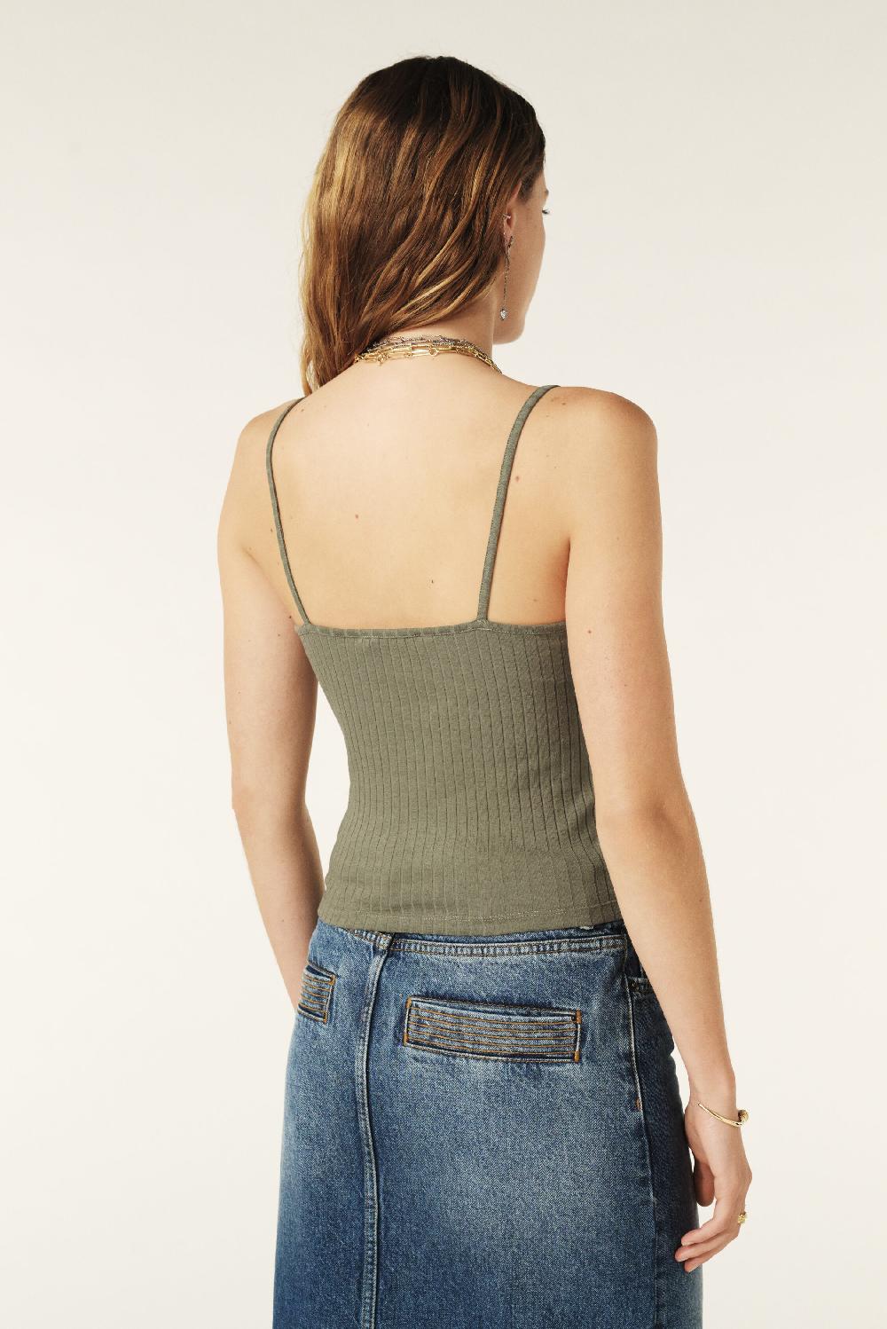 Ba&sh Haut Sans Manches Tarsa Kaki