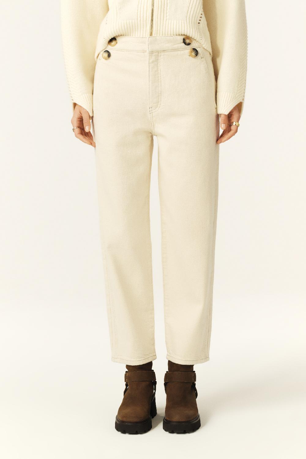 Ba&sh Jean Coupe Droite Aimmer Blanc Ecru