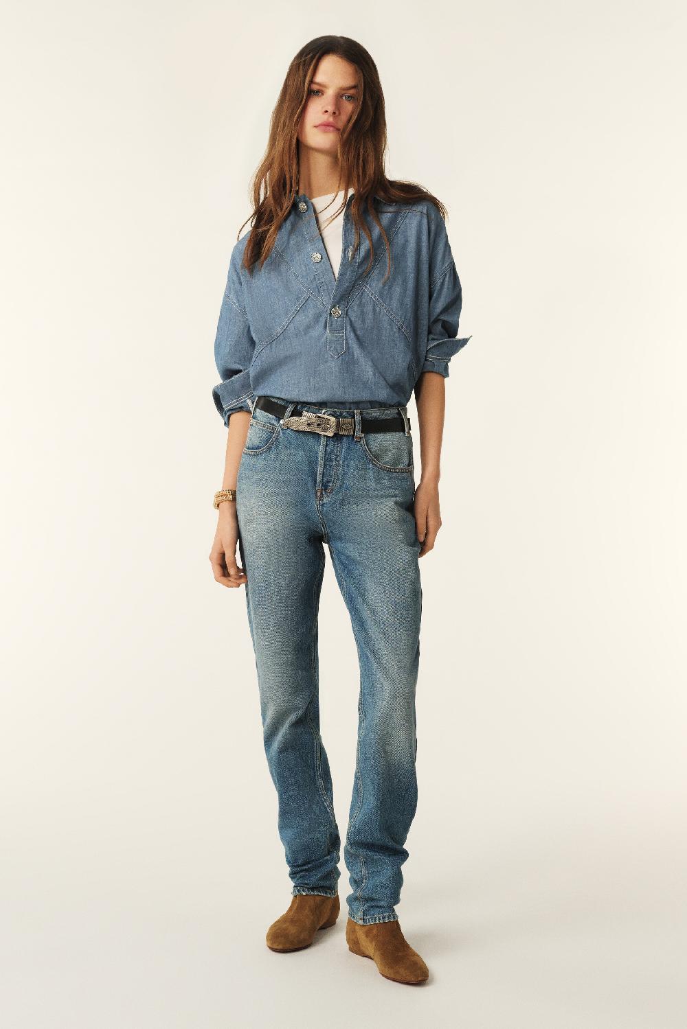 ba&sh Jean Coupe Droite Velino Bleu