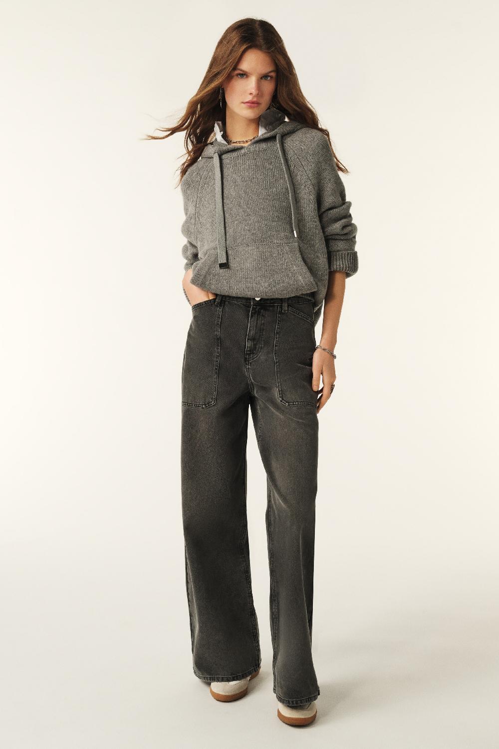 ba&sh Jean Coupe Large Dellou Noir