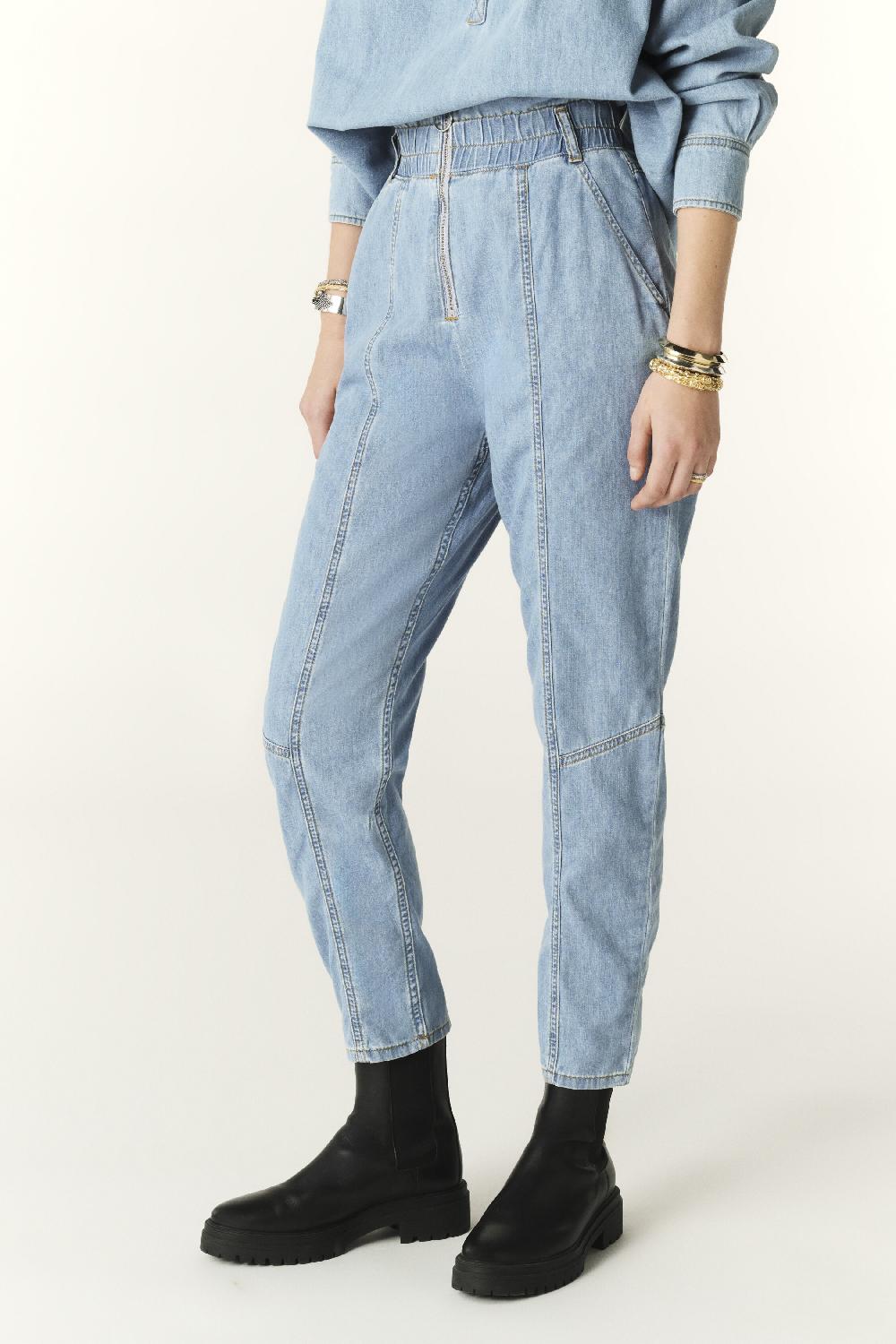 Ba&sh Jean Taille Haute Lony Bleu