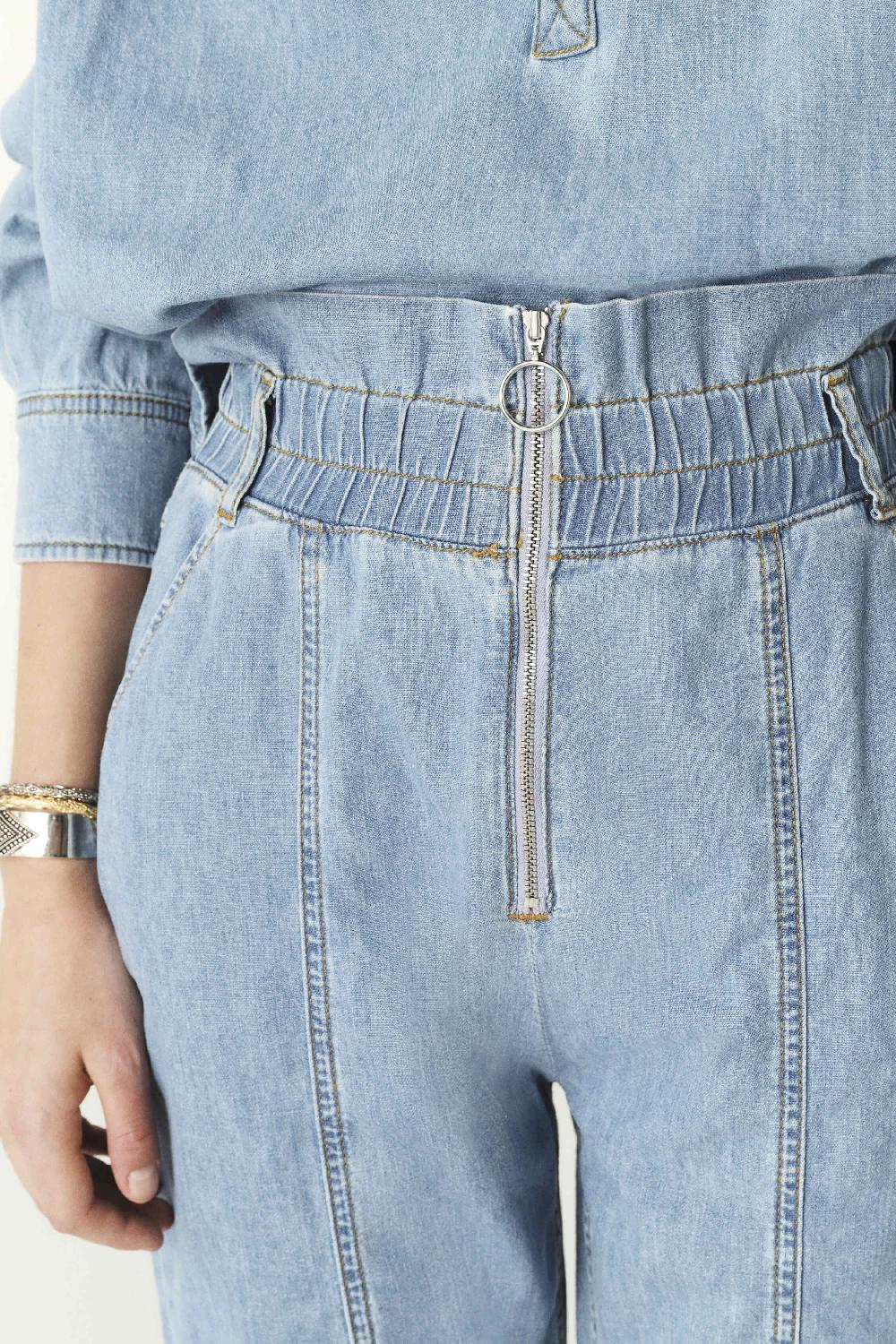 Ba&sh Jean Taille Haute Lony Bleu