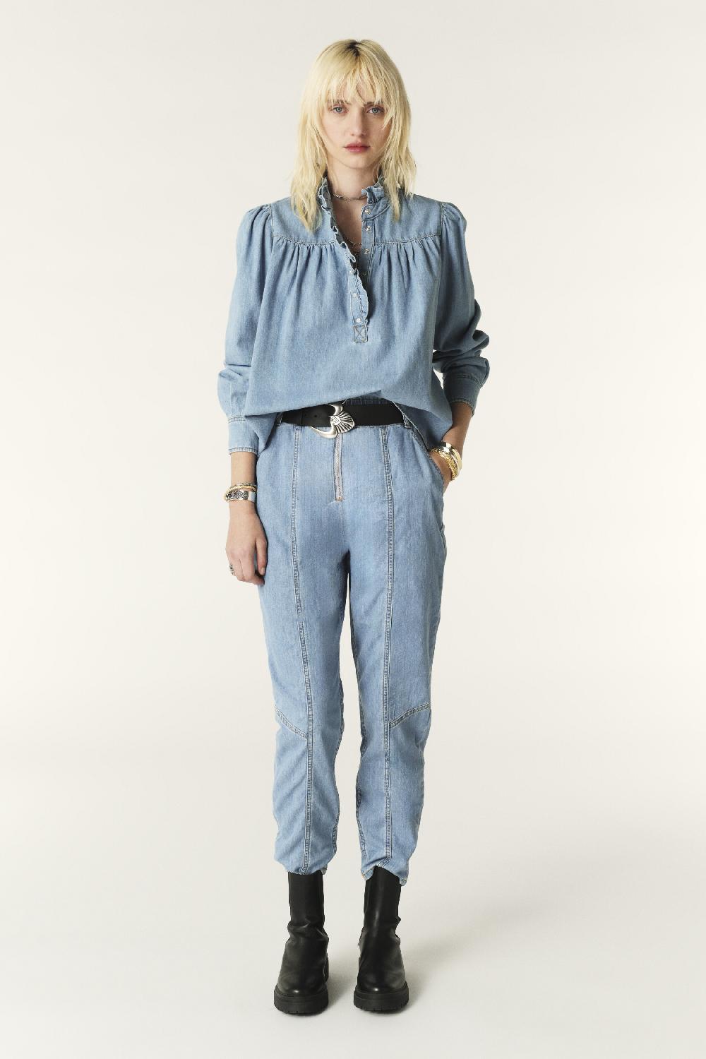 ba&sh Jean Taille Haute Lony Bleu