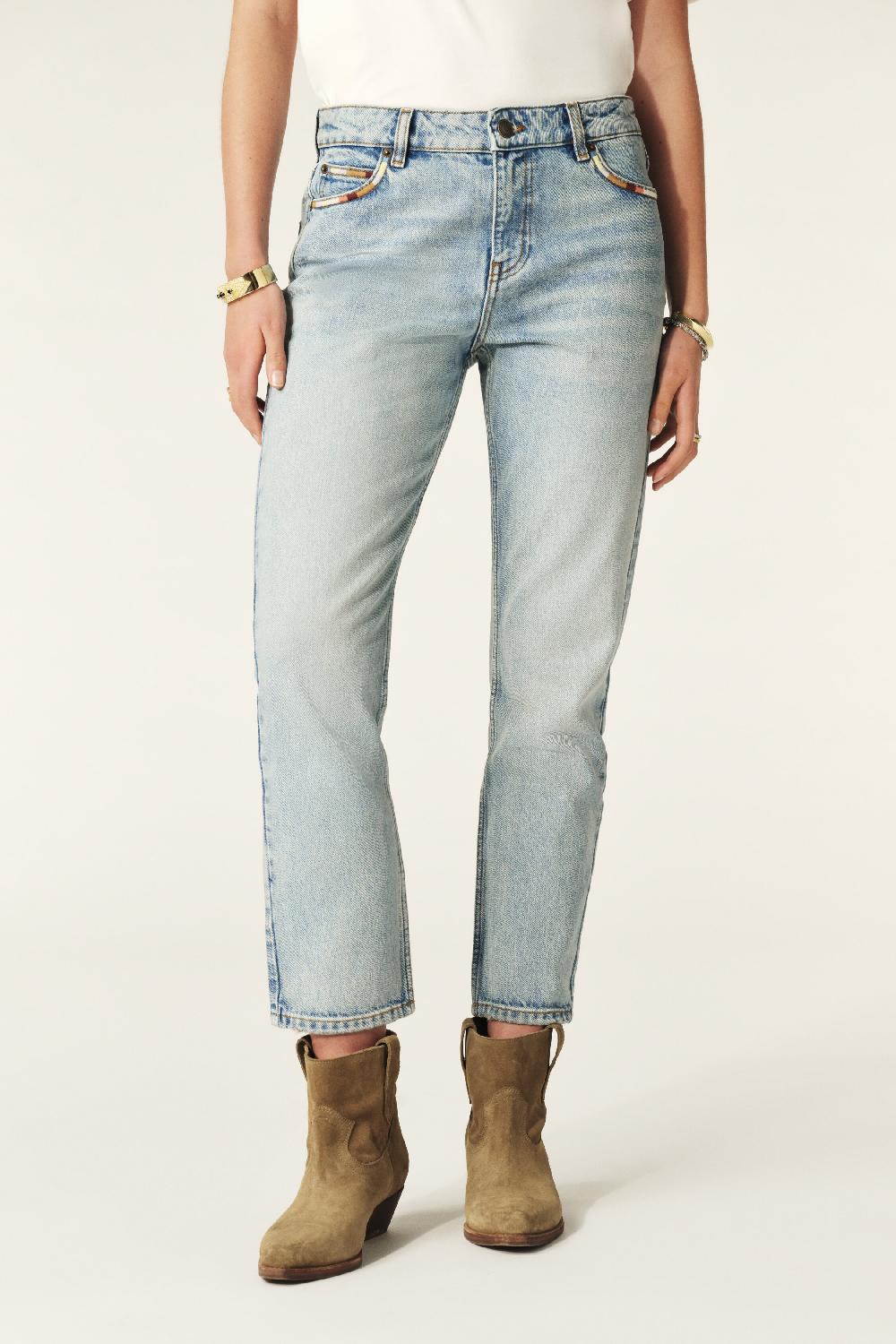 Ba&sh Jeans Straight Full Bleu