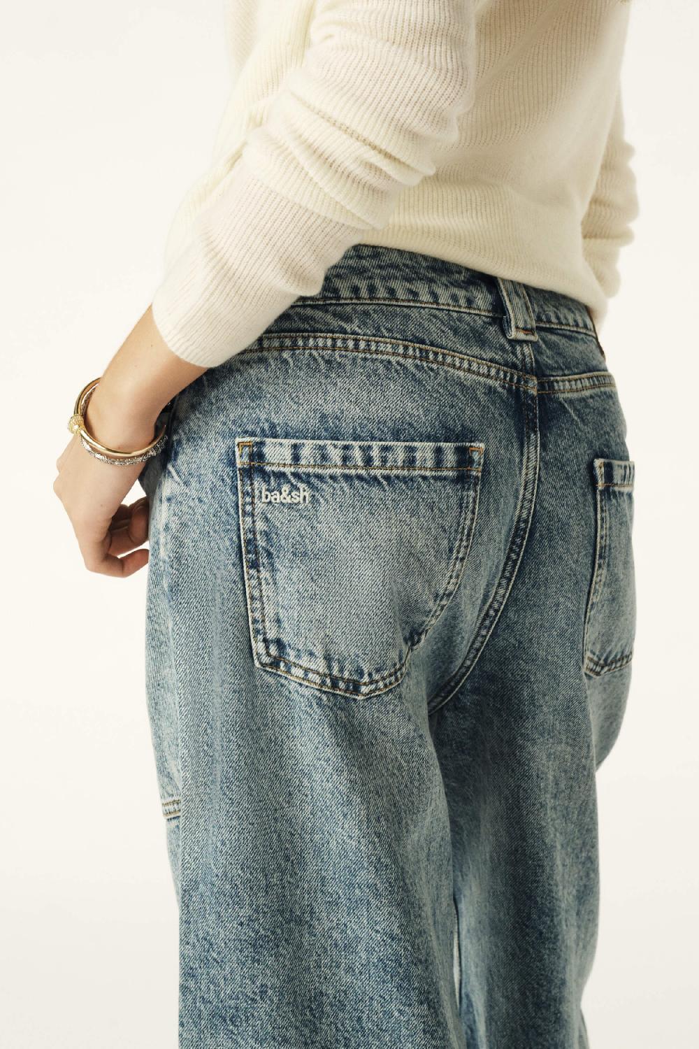 Ba&sh Jeans Wide Flare Mallou Bleu
