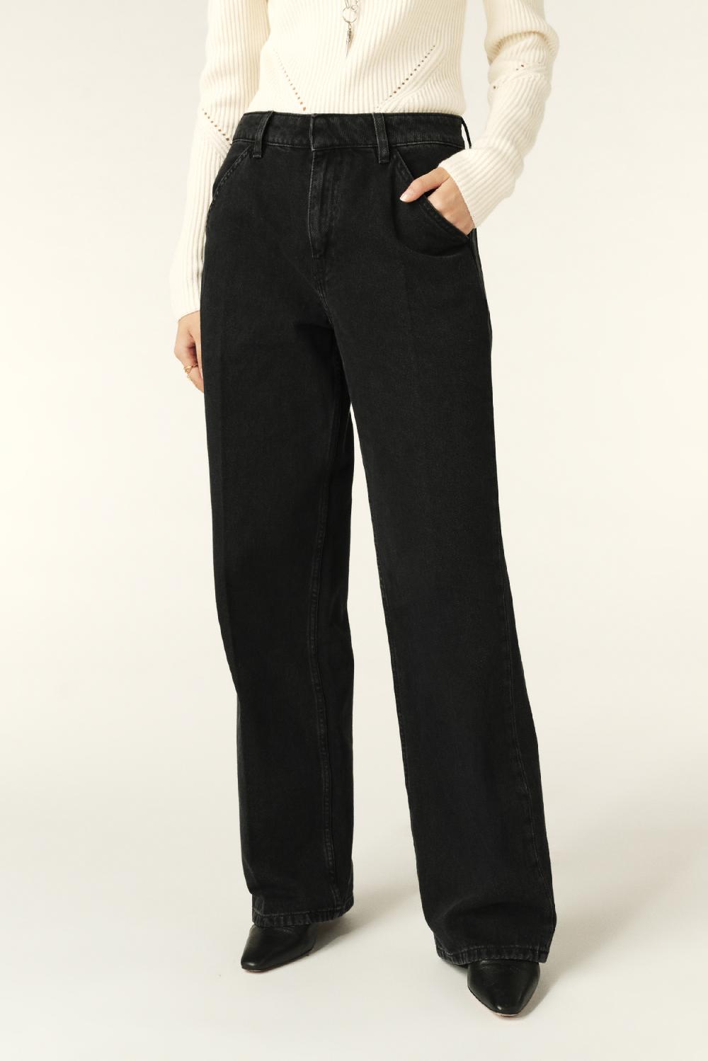 Ba&sh Jeans Wide Vocci Noir