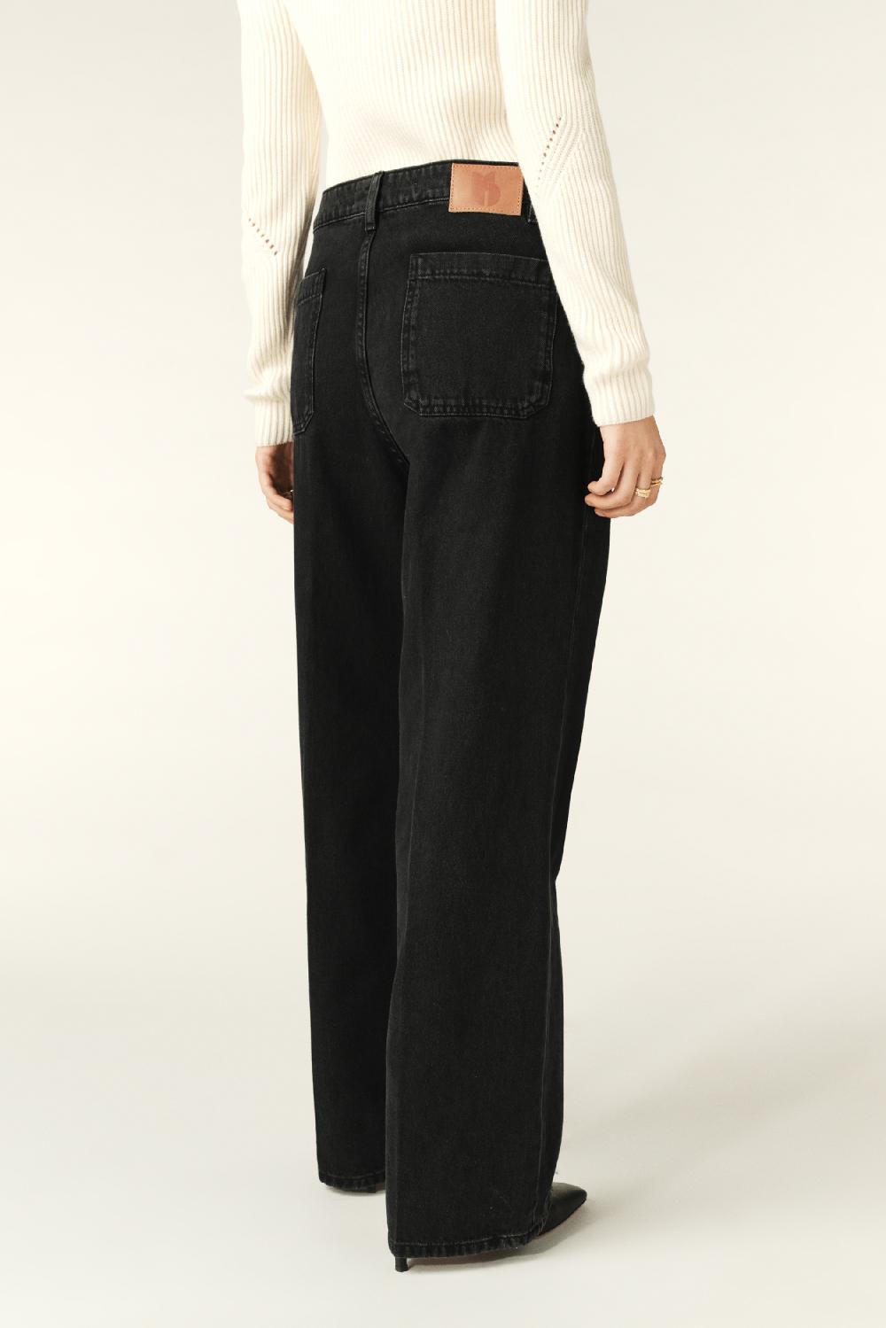 Ba&sh Jeans Wide Vocci Noir