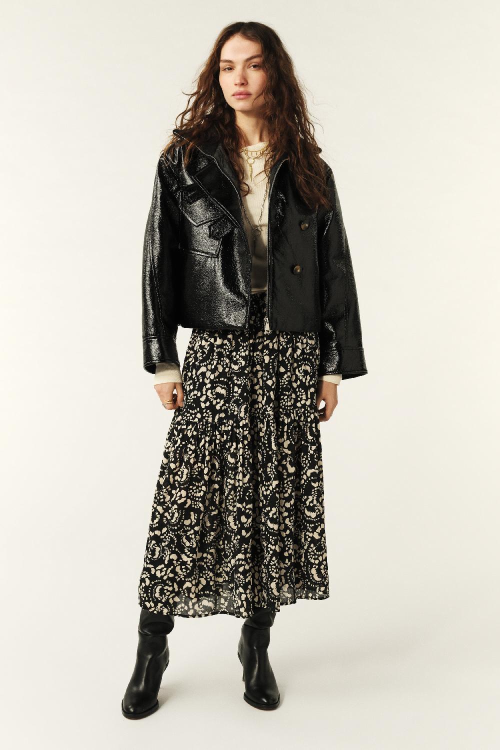 ba&sh Jupe à éTages Eola Noir