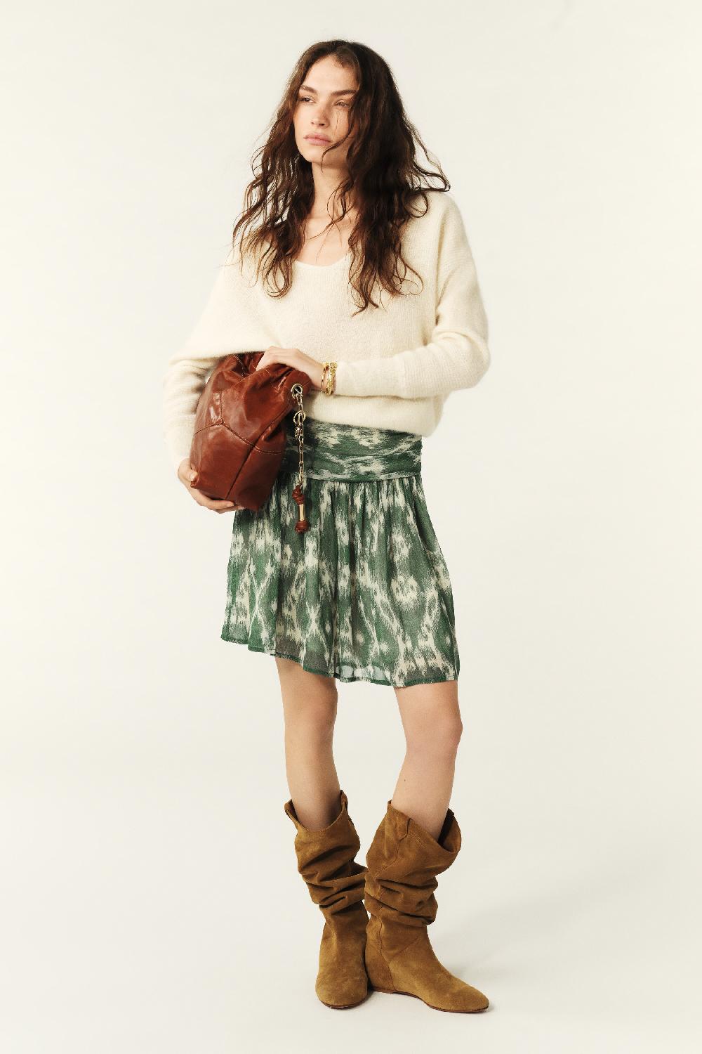 Ba&sh Jupe Courte Mina Kaki