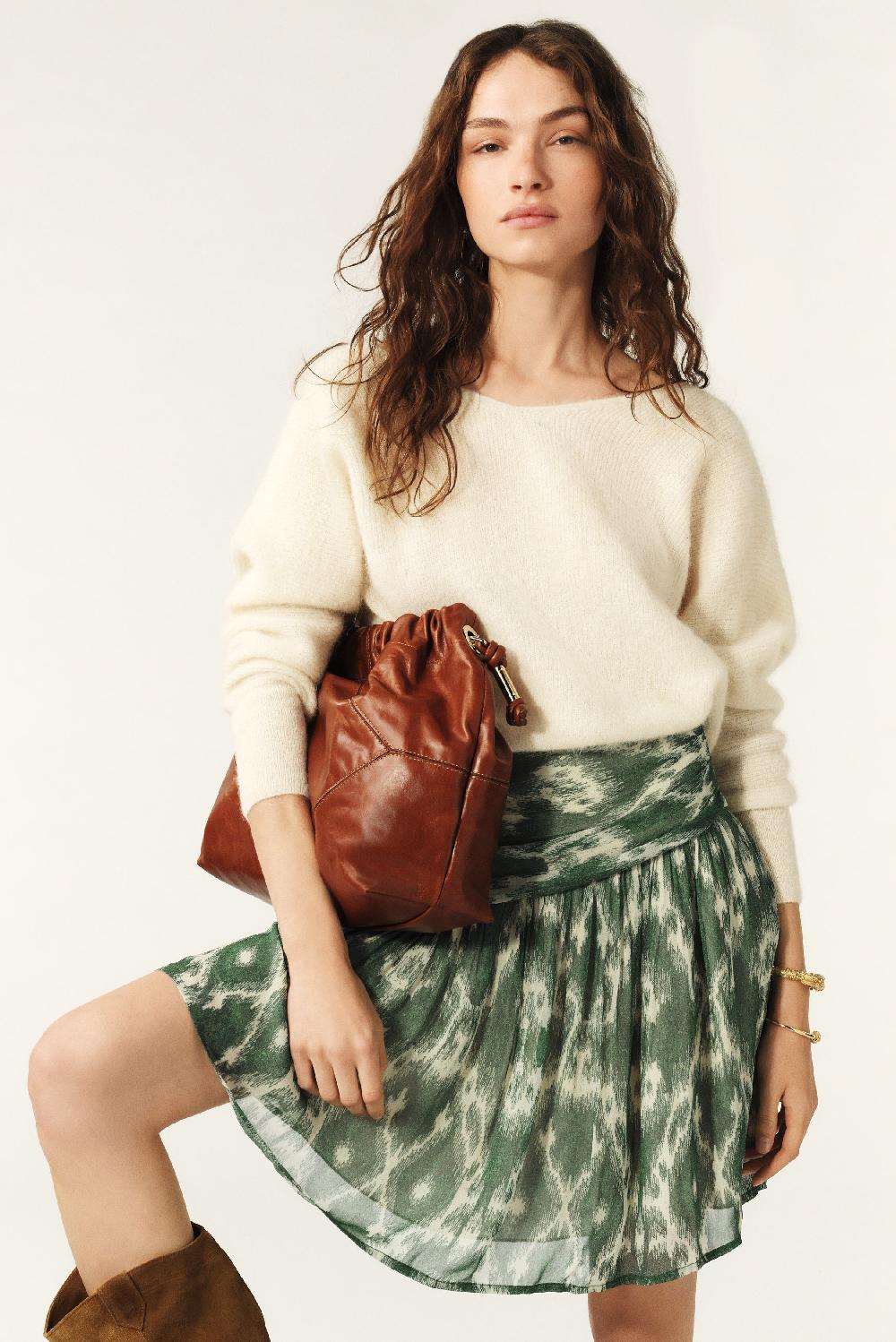 ba&sh Jupe Courte Mina Kaki