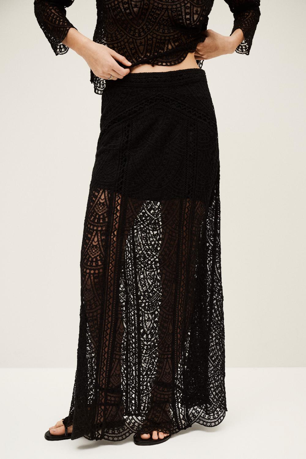 Ba&sh Jupe Dentelle Gisele Noir