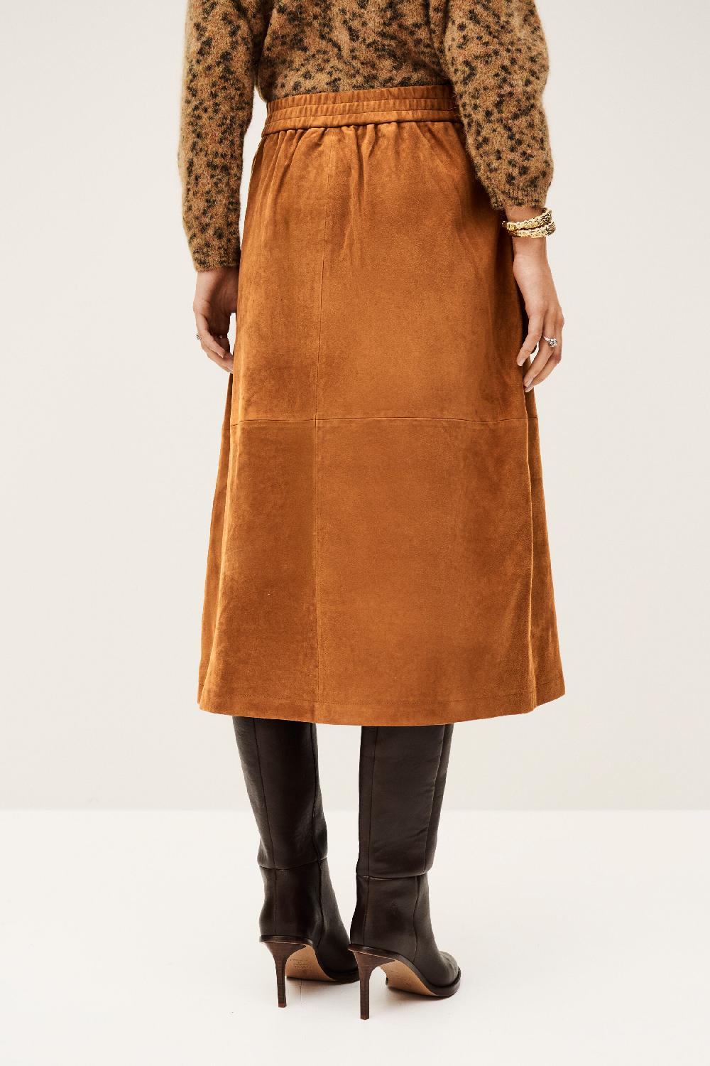 Ba&sh Jupe En Daim Marie Marron