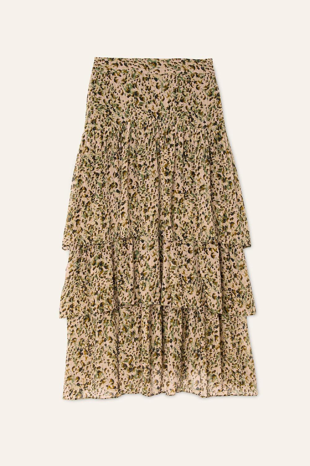 Ba&sh Jupe Fluide ImpriméE Coccie Blanc Ecru