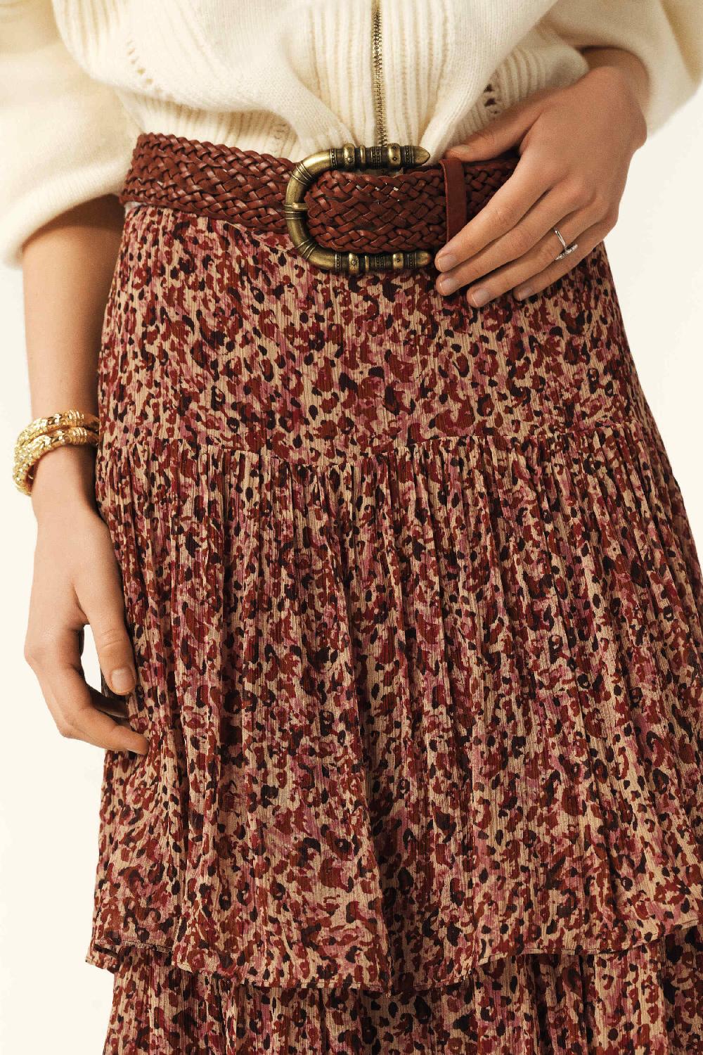 Ba&sh Jupe Fluide ImpriméE Coccie Rose