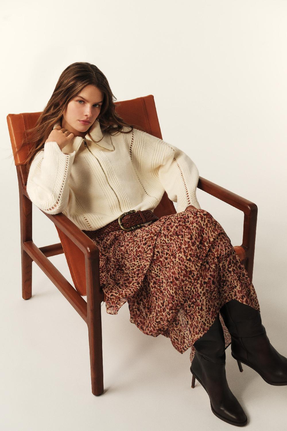 Ba&sh Jupe Fluide ImpriméE Coccie Rose