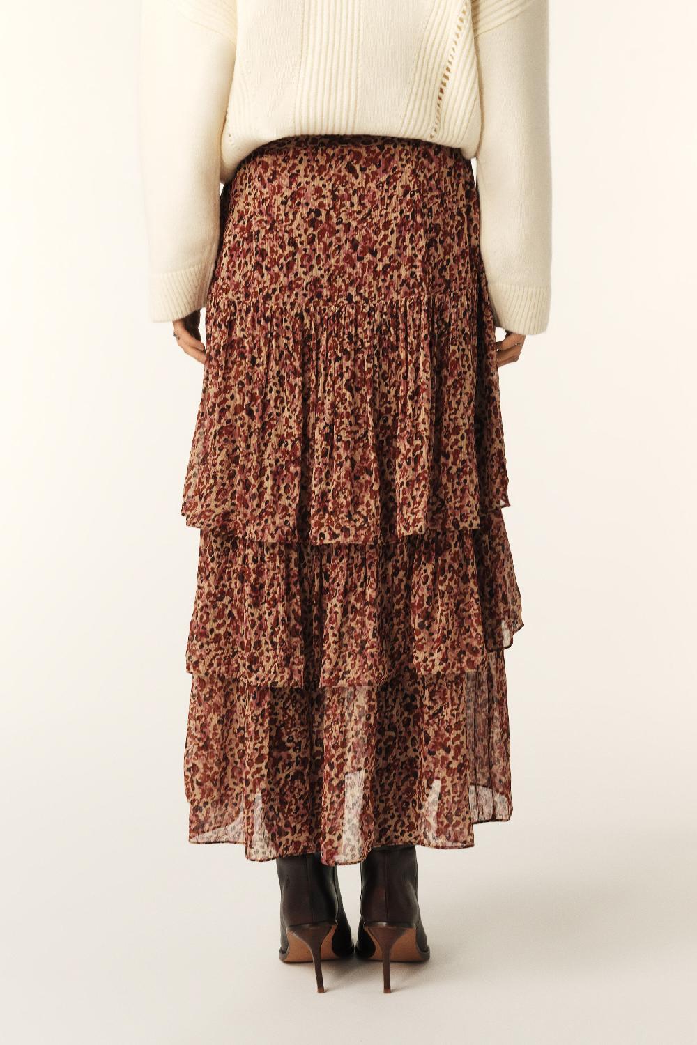 Ba&sh Jupe Fluide ImpriméE Coccie Rose