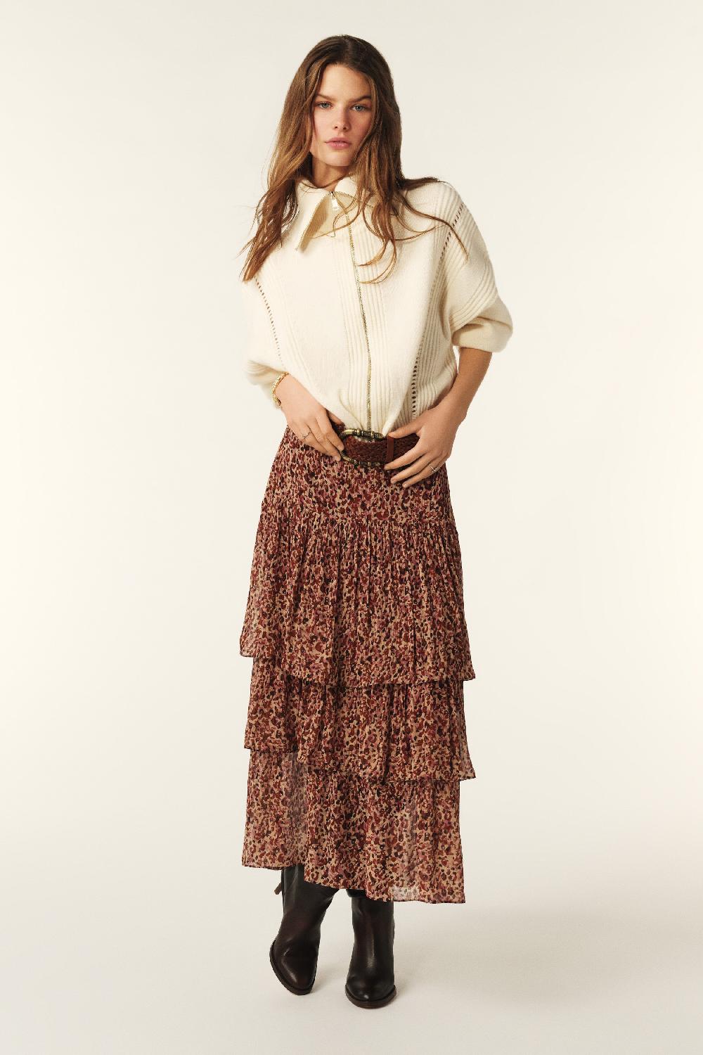 ba&sh Jupe Fluide ImpriméE Coccie Rose