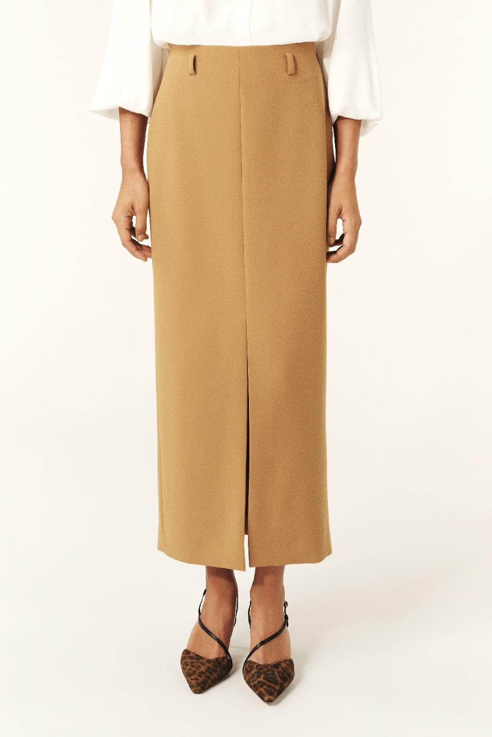 Ba&sh Jupe Longue Colonne Chirli Marron