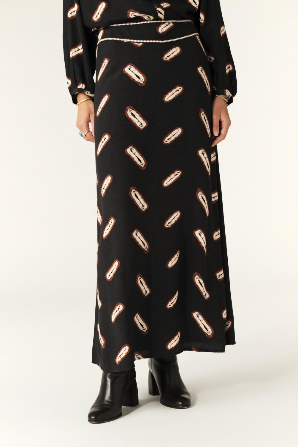 Ba&sh Jupe Longue Fluide Cayrel Noir