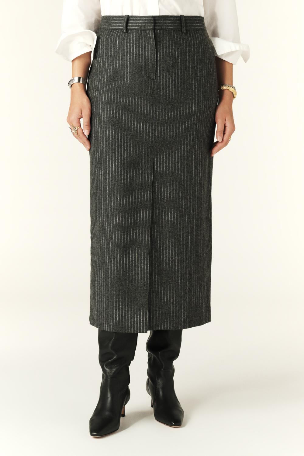 Ba&sh Jupe Longueur Midaxi Abiss Gris