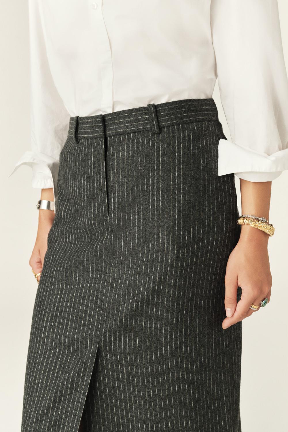 Ba&sh Jupe Longueur Midaxi Abiss Gris