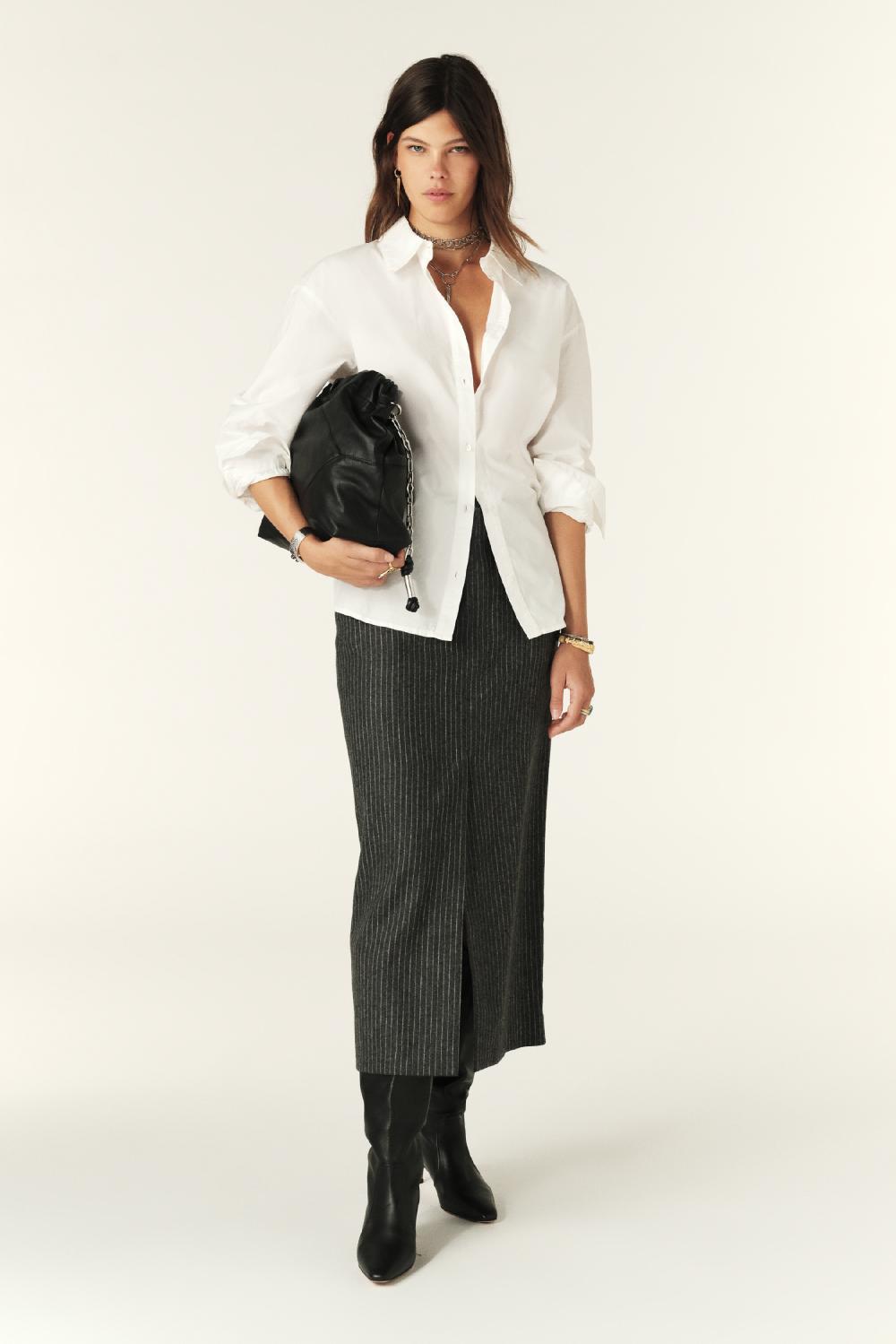 ba&sh Jupe Longueur Midaxi Abiss Gris