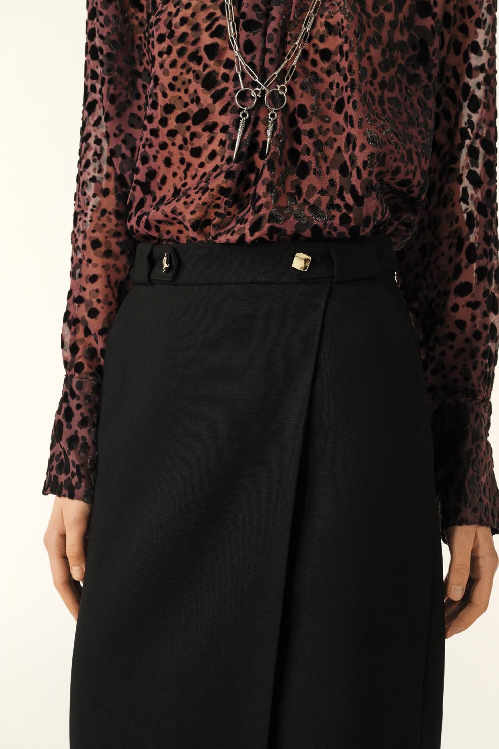 Ba&sh Jupe Longueur Midi James Noir