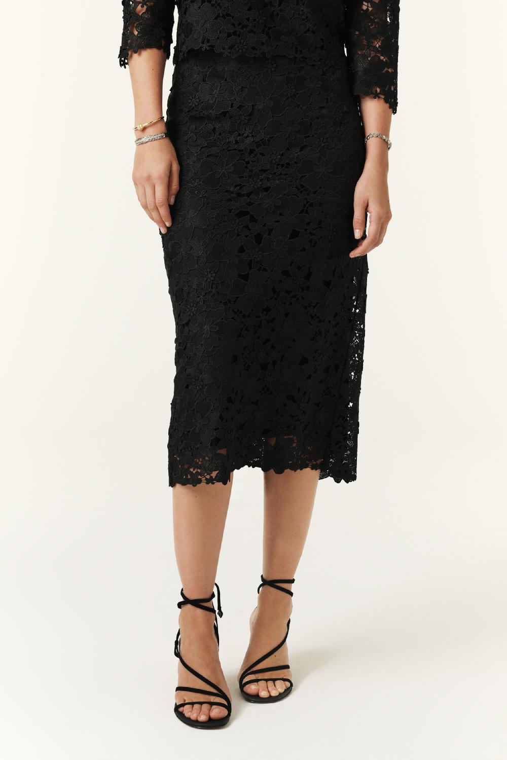 Ba&sh Jupe Longueur Midi Payton Noir