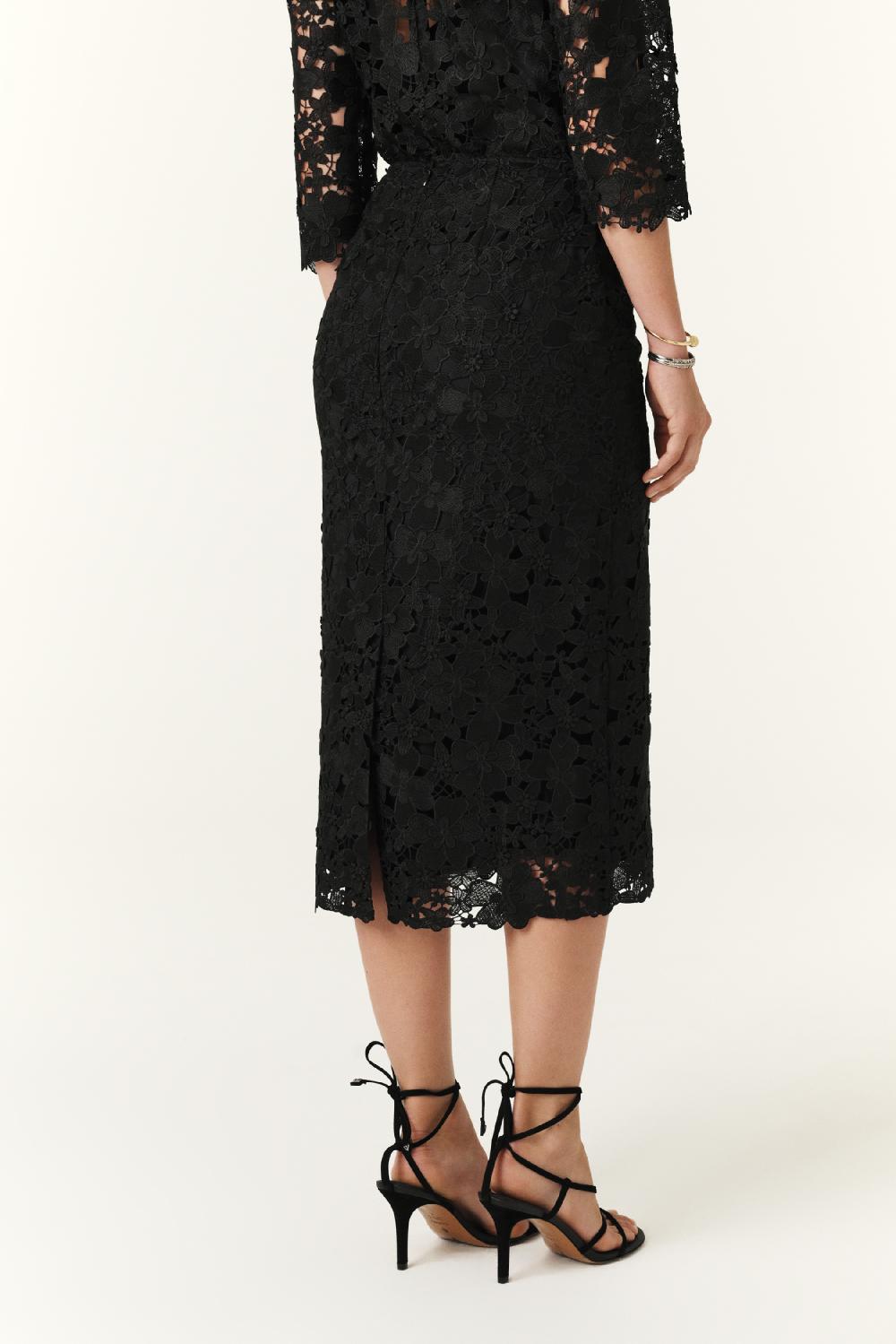 Ba&sh Jupe Longueur Midi Payton Noir