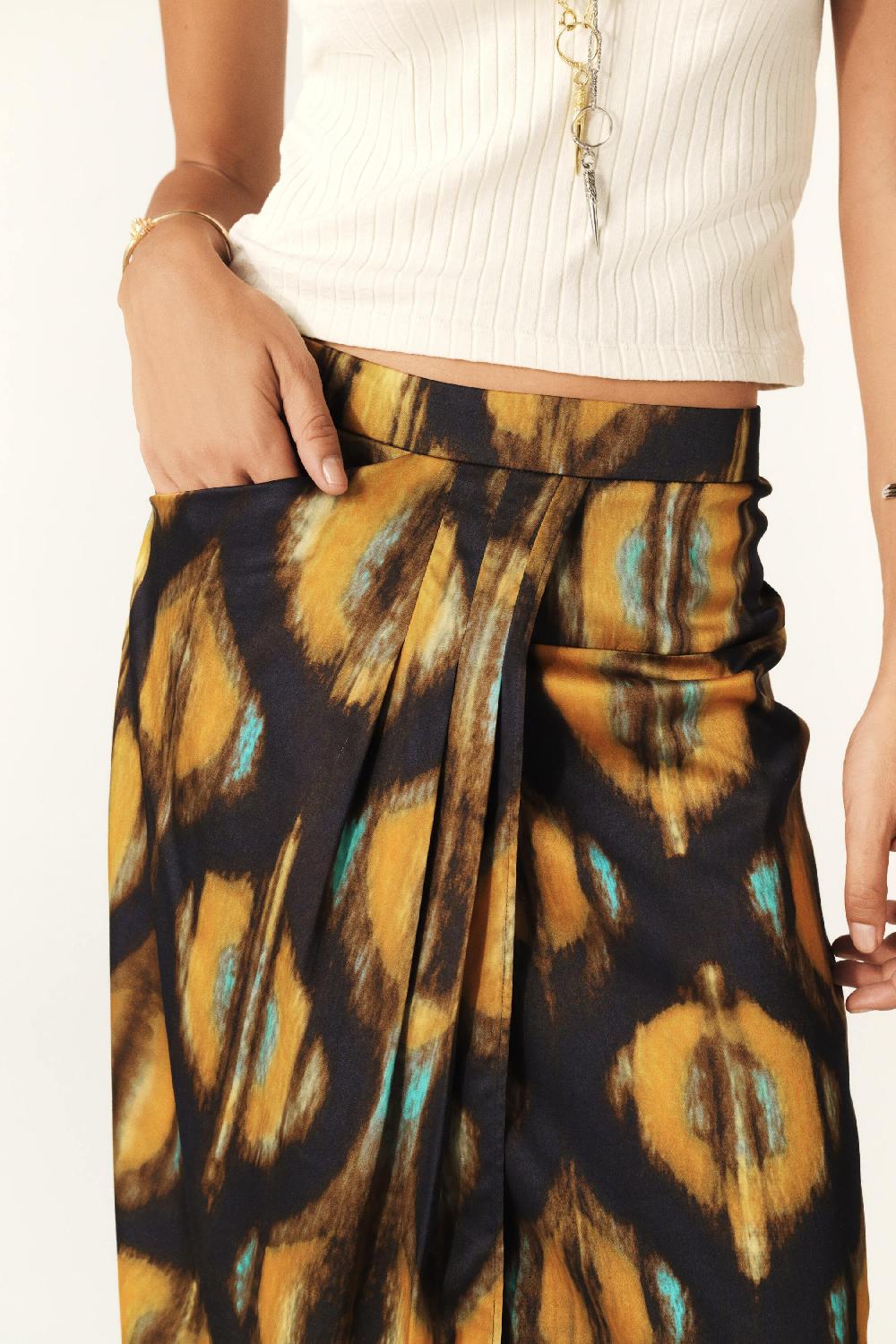 Ba&sh Jupe Longueur Midi Simos Bleu Nuit