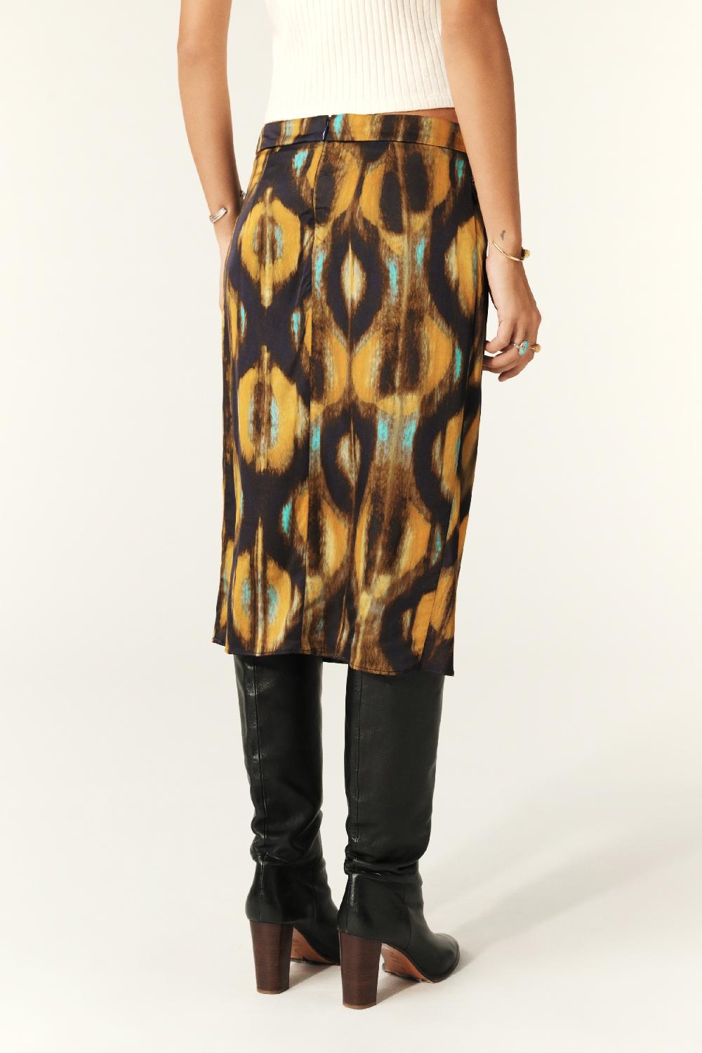 Ba&sh Jupe Longueur Midi Simos Bleu Nuit