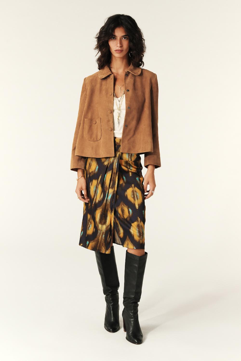 ba&sh Jupe Longueur Midi Simos Bleu Nuit