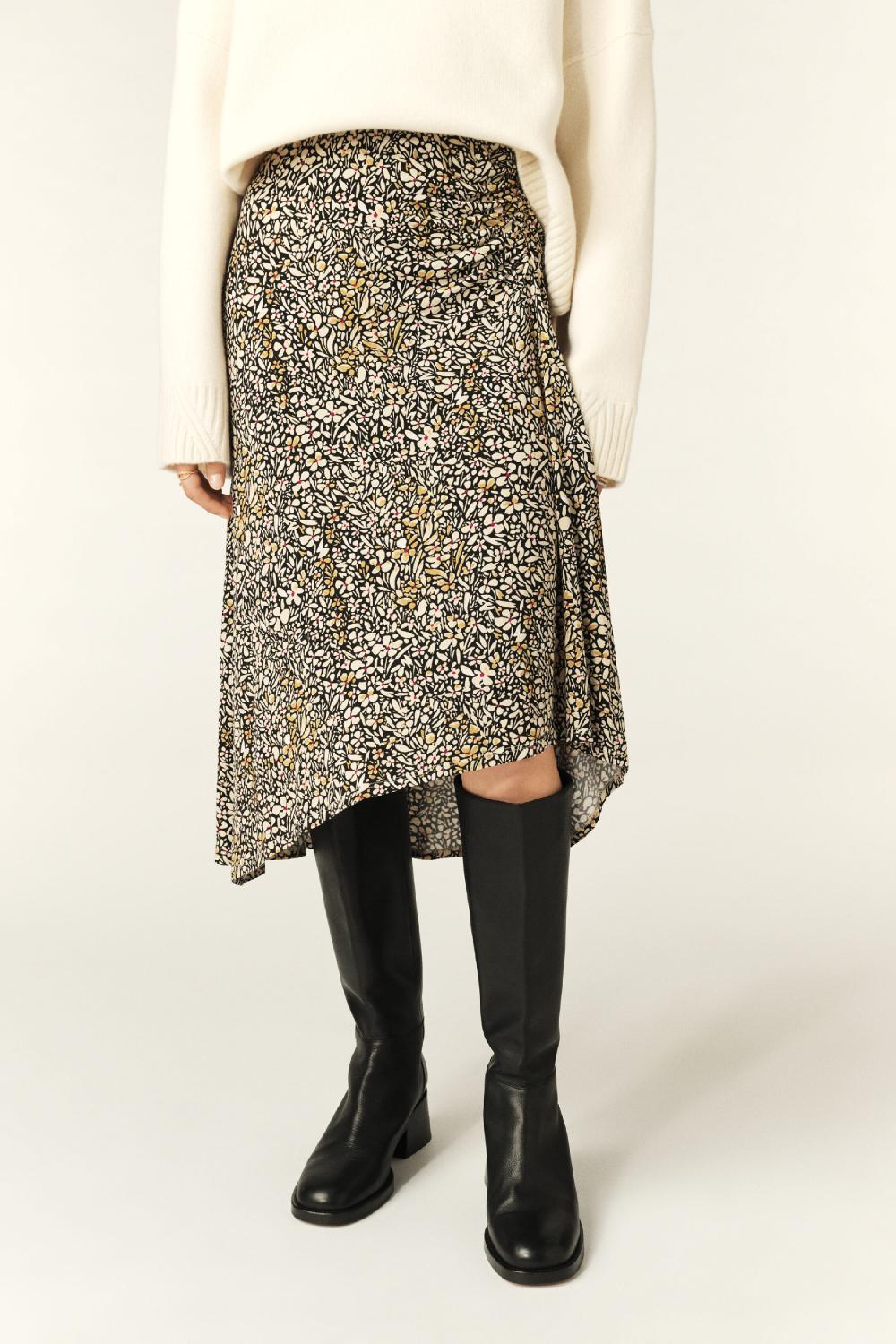 Ba&sh Jupe Longueur Midi Slopa Beige