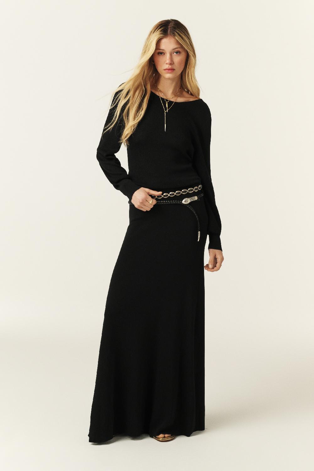 Ba&sh Jupe Maille Basma Noir